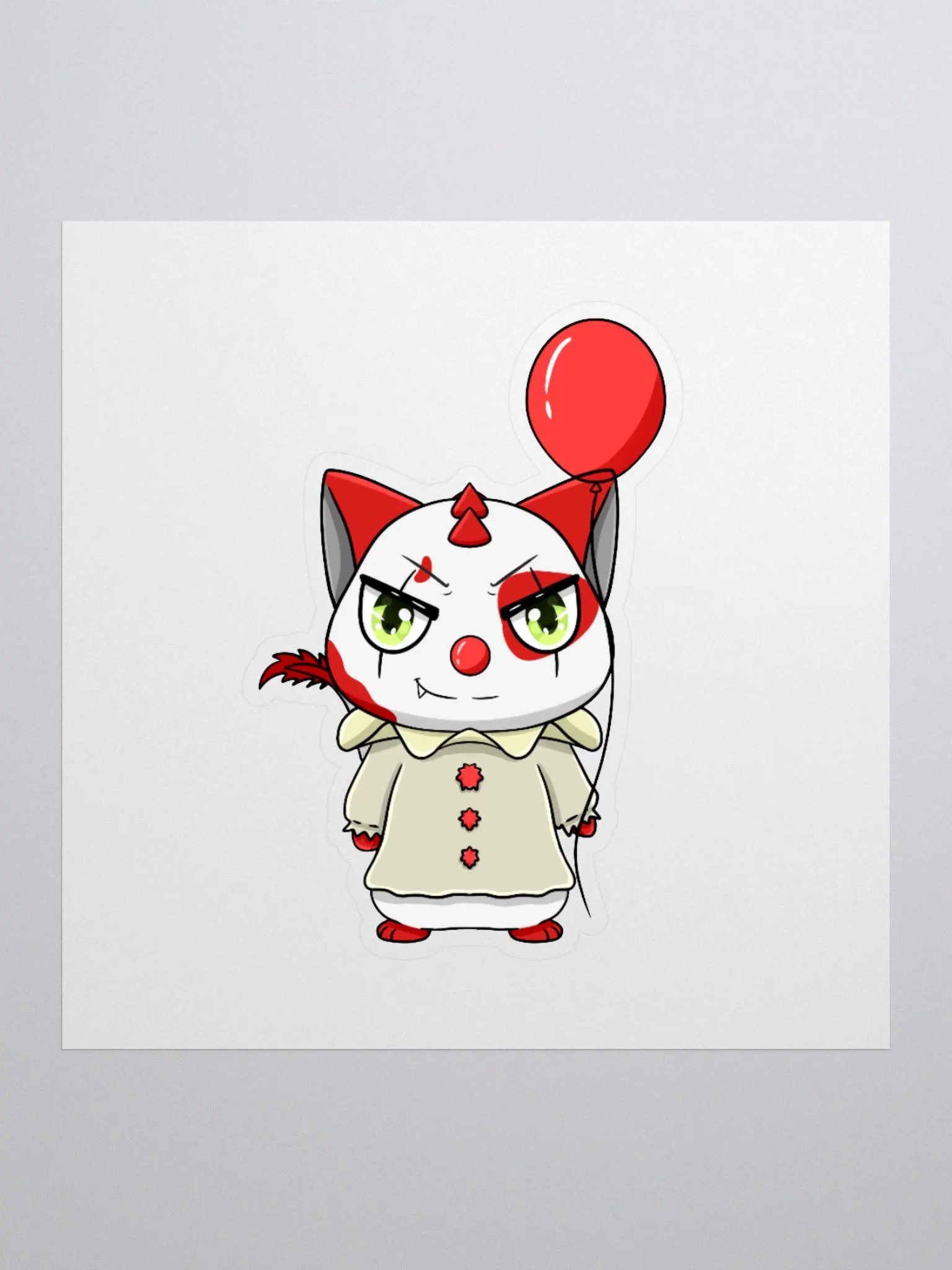 Crimson Clown Kiss-Cut Sticker product image (1)
