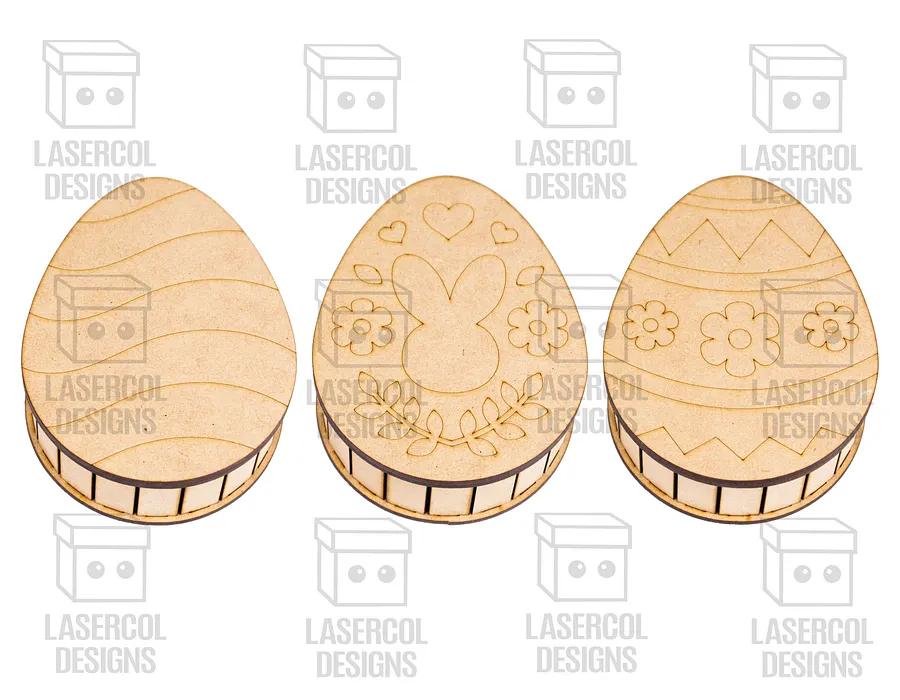 Easter Egg Gift Boxes (3 Sizes, 12 Styles) - Laser Cut Files product image (7)