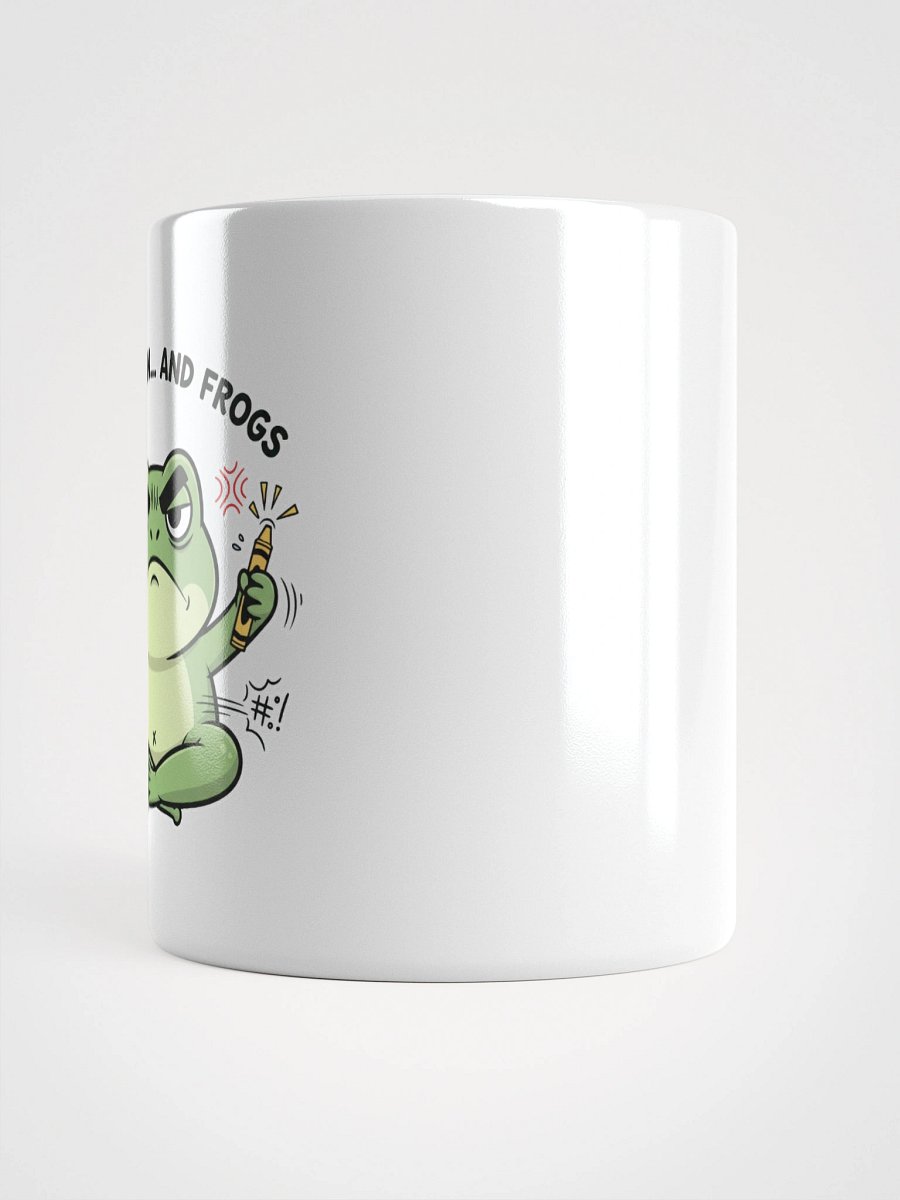 Grumpy Frog with Crayons White Glossy Mug product image (6)
