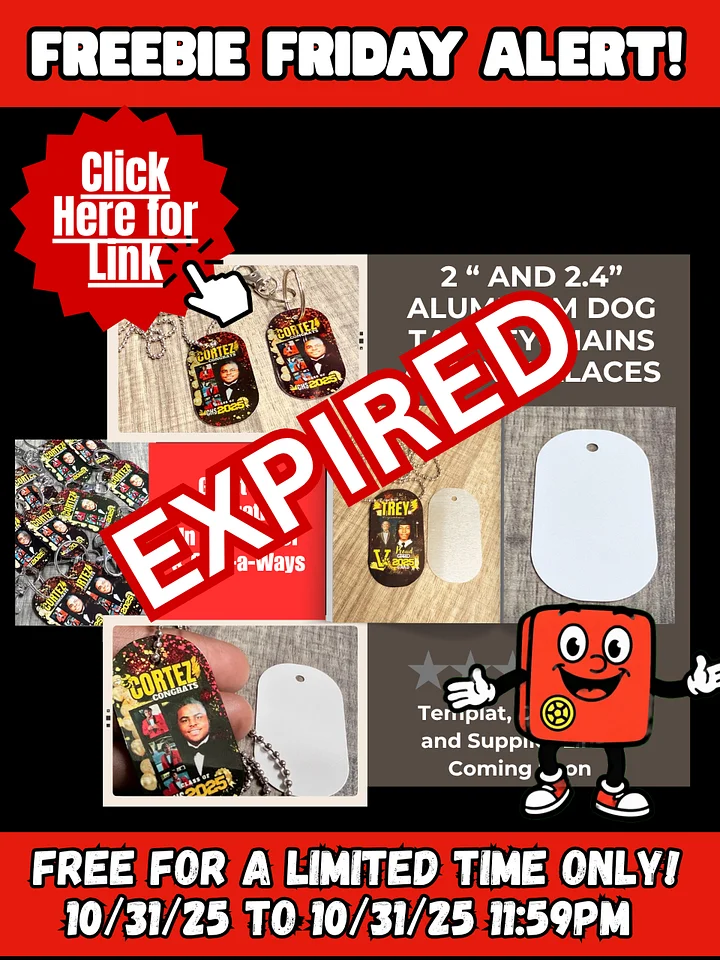 Red Vault Alert - Dog Tag Templates Editable in Canva - DIY Playlist Included product image (2)