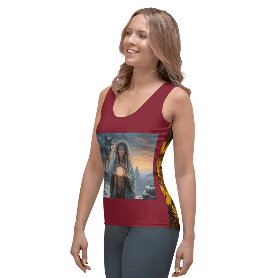 spiritual goddess with wolf spirit sport shirts product image (3)