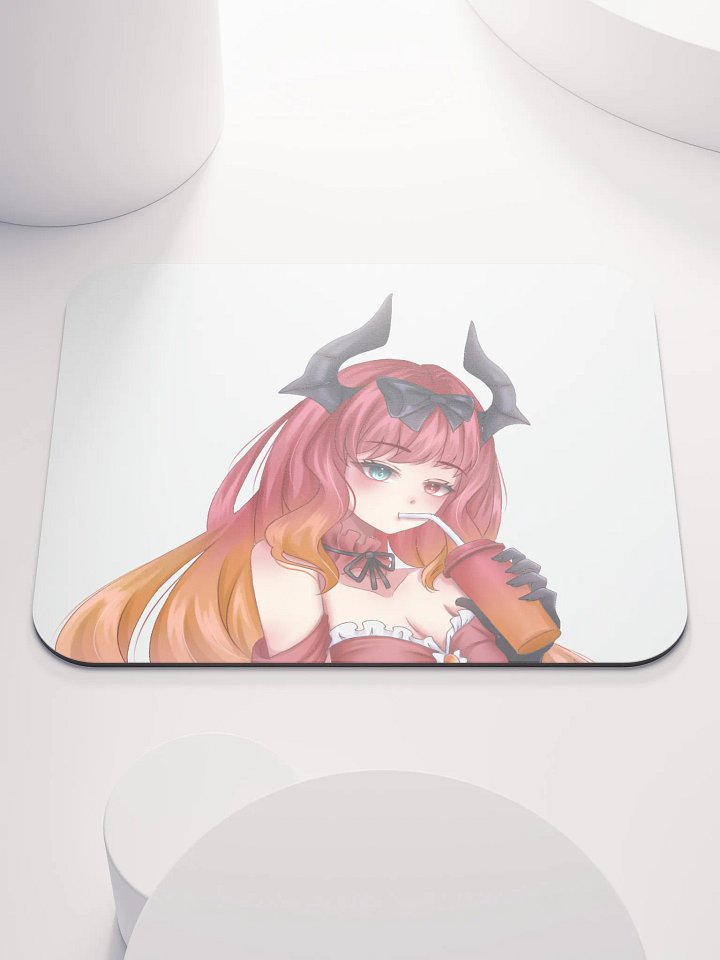 Horned Anime Girl Mouse Pad product image (1)