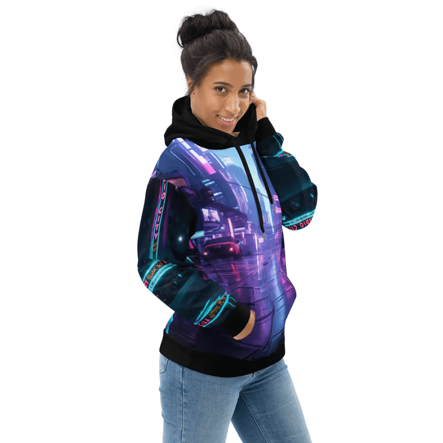 Cyberpunk Retro Neon City Hoodie product image (2)