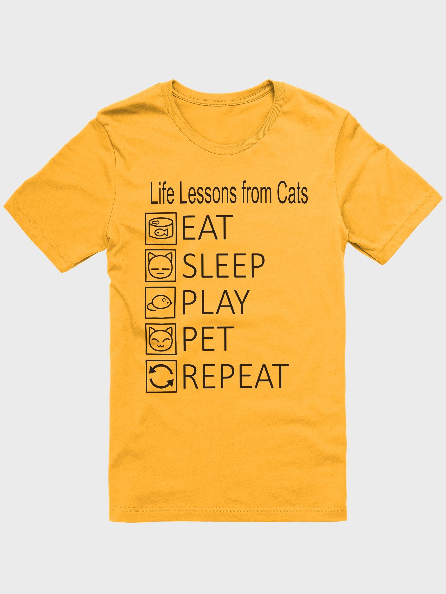 Life Lessons from Cats (Black Print) - Unisex Adult Super Soft Lightweight T-shirt product image (1)