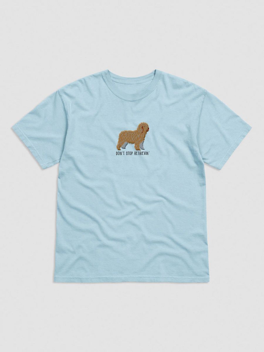 Don't Stop Retrievin' T-Shirt(Embroidered) of a Spanish Water Dog(Tan) product image (41)
