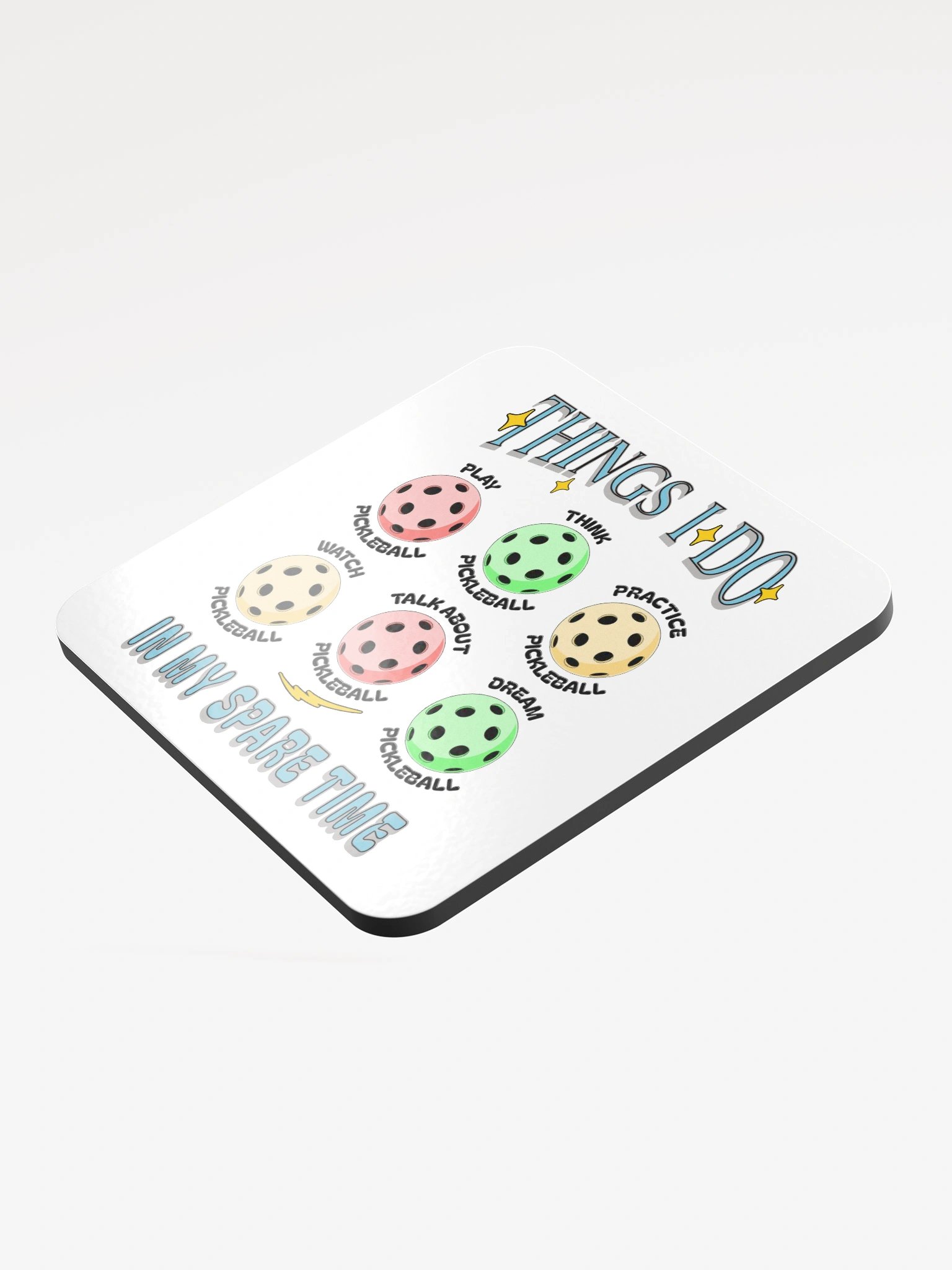 Things I Do In My Spare Time Pickleball Passion Cork Coaster product image (4)