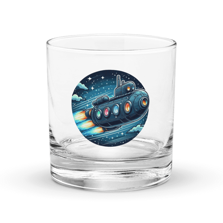 RamJet's Submarine Rocket Logo #2 Glass product image (1)