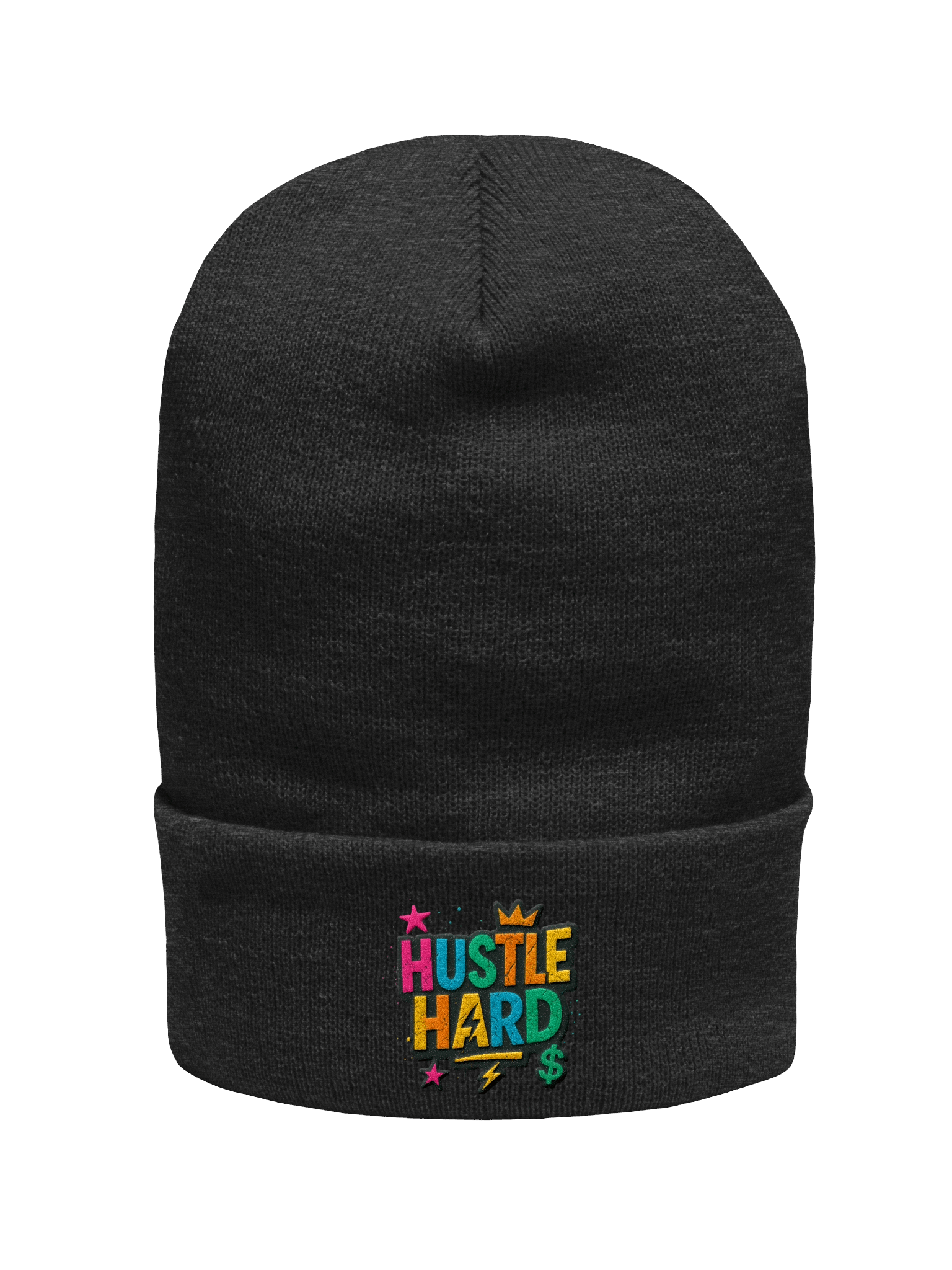 “Hustle Hard” Neon Graffiti Beanie – Street Energy Edition product image (1)