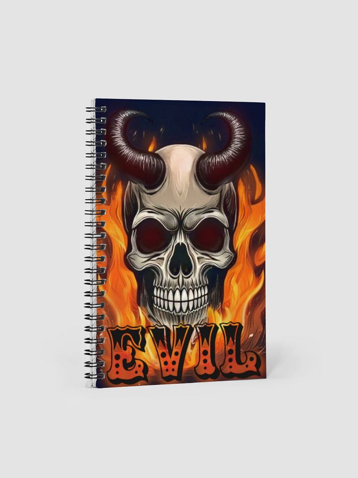 Fiery EVIL Skull Spiral Notebook product image (1)