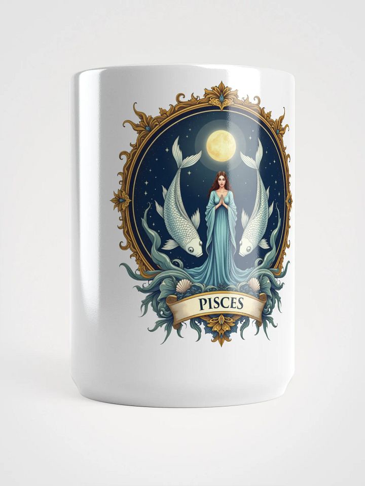 Pisces Zodiac Tarot Design - Ethereal Fish and Mystic Goddess product image (1)