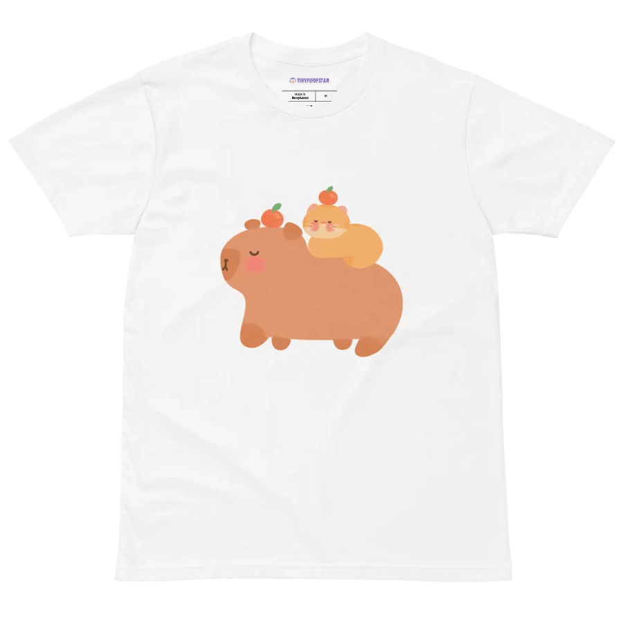 Capybara and Orange Cat Premium Unisex T-Shirt product image (3)