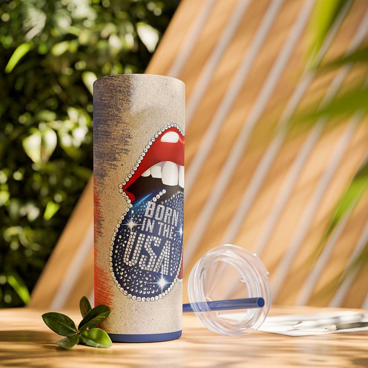 Born in the USA Patriotic Tumbler Wrap PNG, Digital Download for Flag Day, 4th of July & Labor Day product image (1)