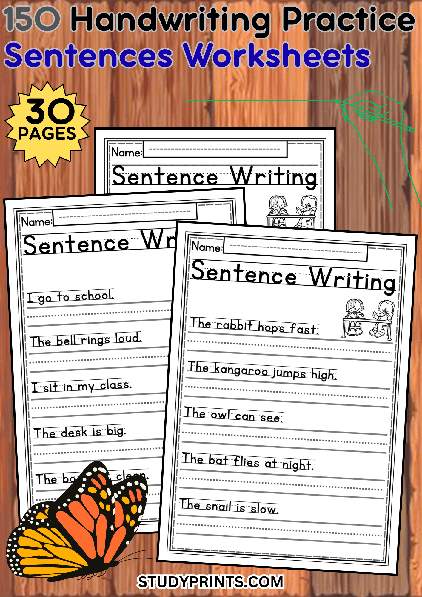 Sentence Writing Worksheets for Kids | Printable PDF product image (1)