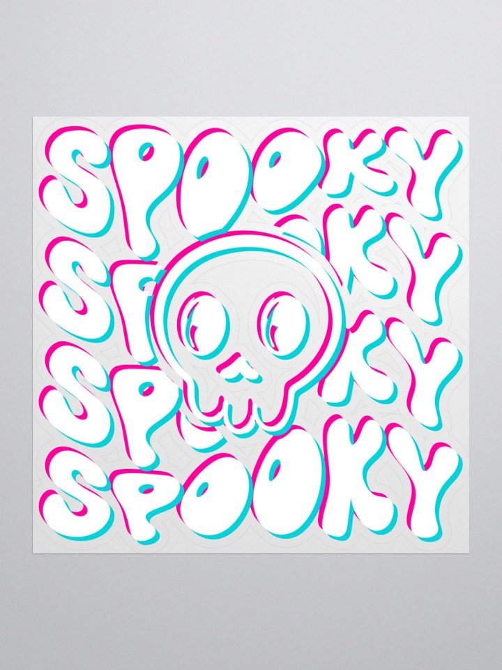 SPOOKY STICKER WHT product image (1)