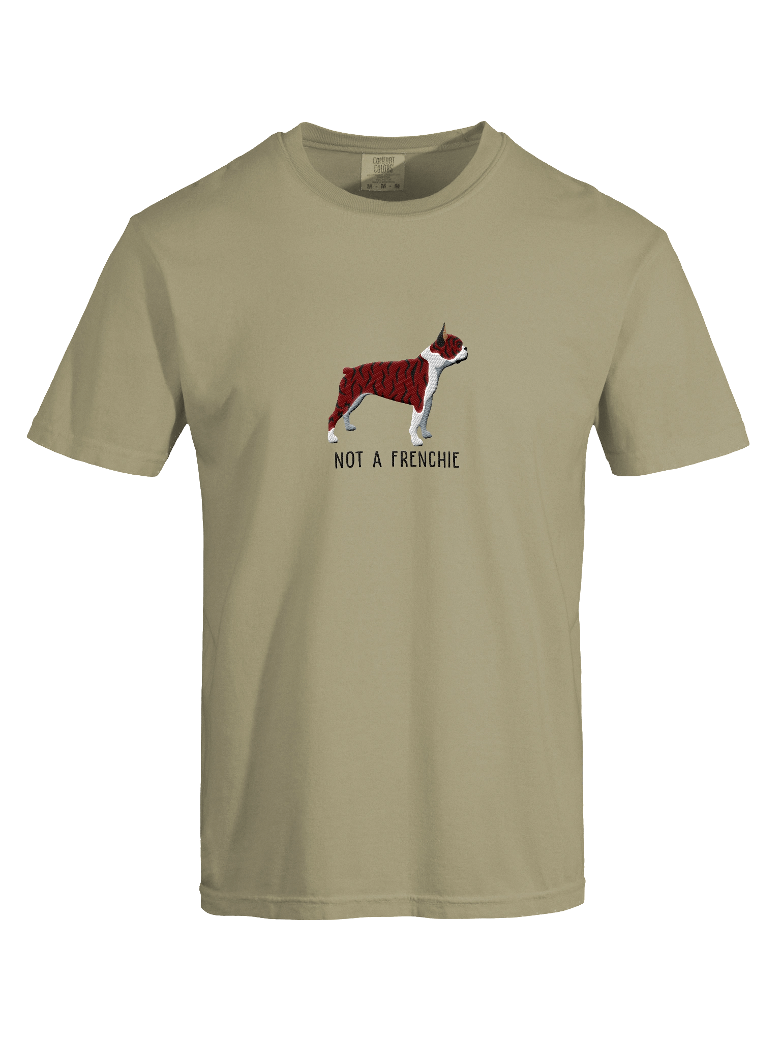 Not a Frenchie T-Shirt(Embroidered) of a Boston Terrier(Brindle) product image (7)
