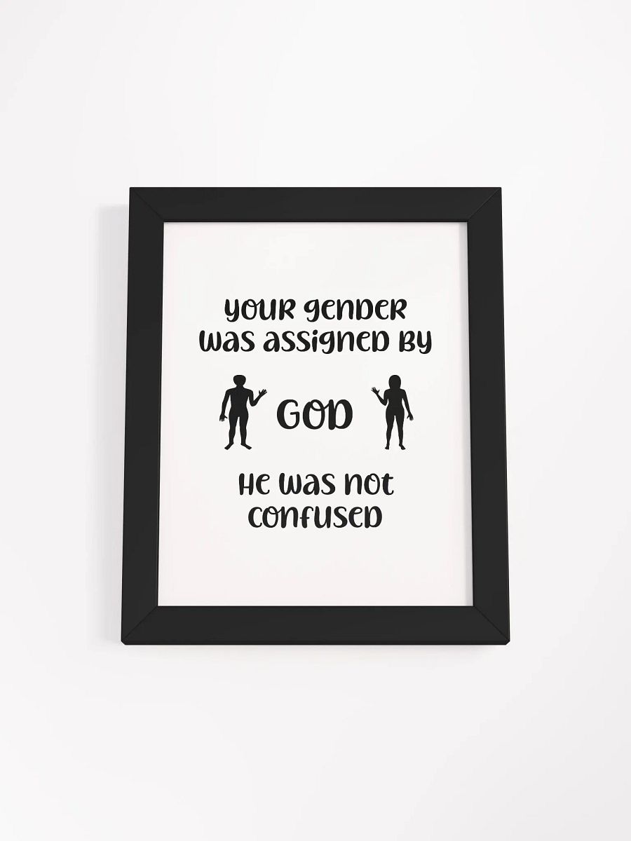 Your Gender Was Assigned by GOD. Eco-Friendly Ayous Wood Framed Matte Poster product image (5)