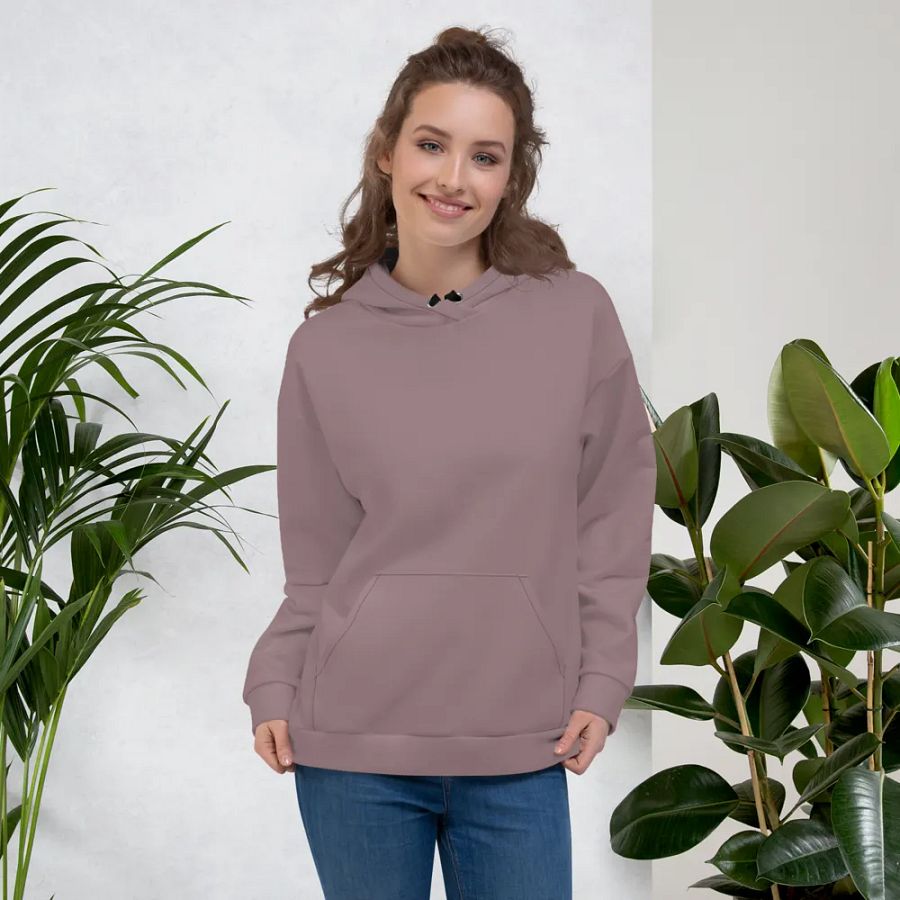 Plain Cool Purplish Brown Soft Summer Unisex Recycled Polyester Heavyweight Premium Hoodie by Treasure Pie product image (6)
