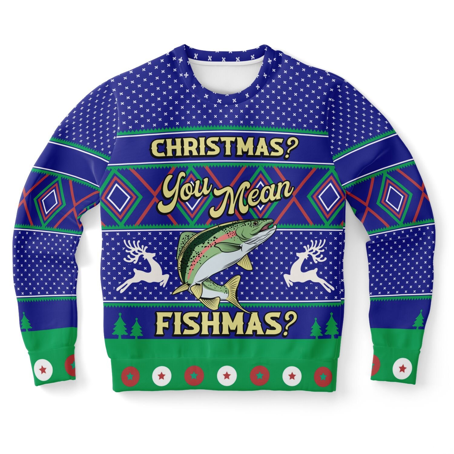 Fishmas Christmas Sweater | Funny Fishing Holiday Sweatshirt | Angler Winter Party Outfit | Fisherman Christmas Gift product image (9)