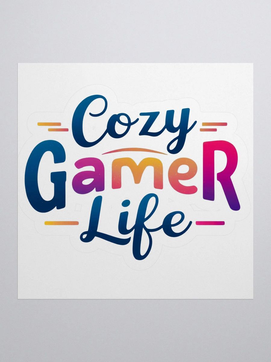 Cozy Gamer Life Vivid Text Only Sticker product image (1)