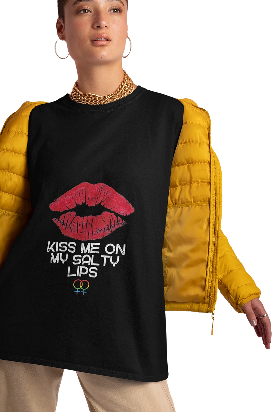 LGBTQ+ T-Shirt - Kiss Me On My Salty Lips (dark) product image (7)
