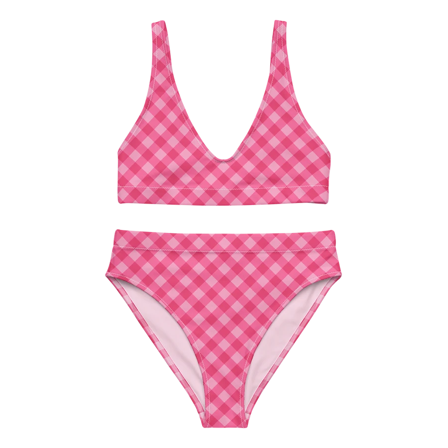Bright Pink Checkered Plaid Bikini product image (2)
