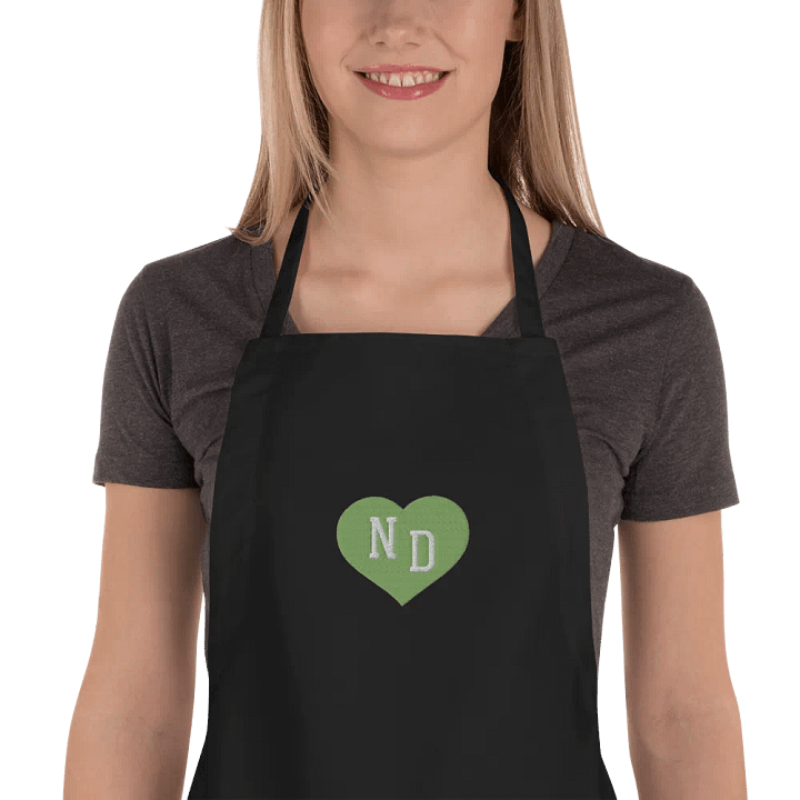ND Heart Green Embroidered Apron product image (1)