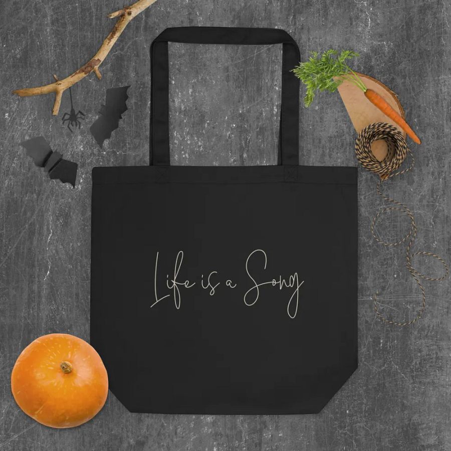 Life is a Song (Double-Sided) Black Tote product image (4)