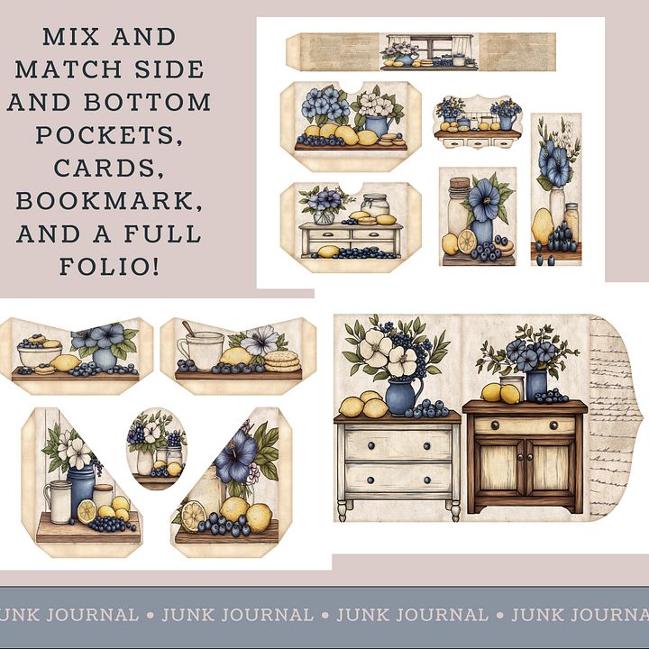 Blueberry Lemon Hibiscus - Printable Folio Kit V9 product image (2)