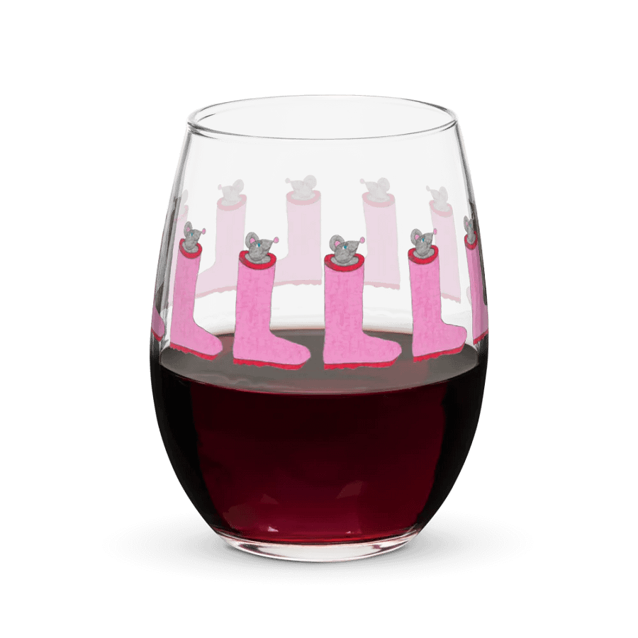Rain boot mouse Stemless Wine Glass product image (8)