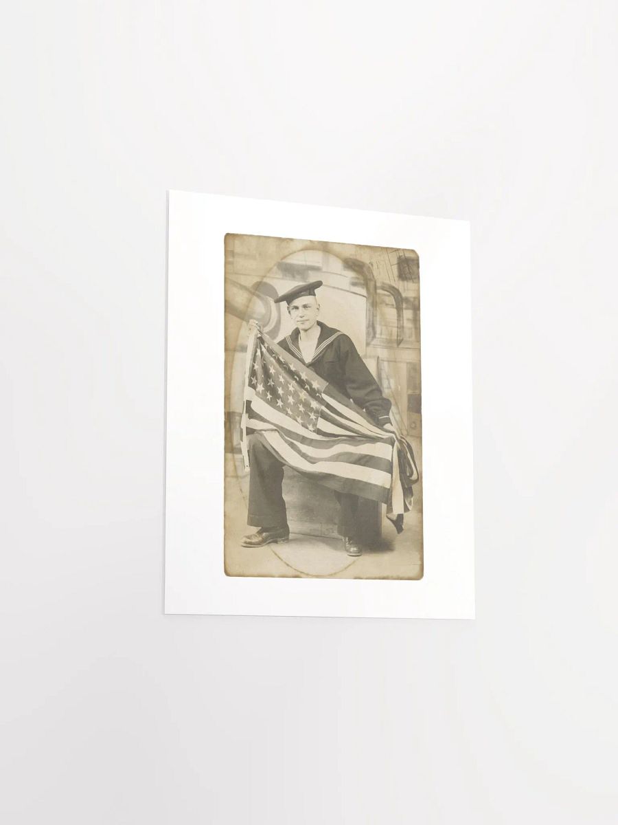 Sailor Holding American Flag By Unknown (c. 1910) - Print product image (3)