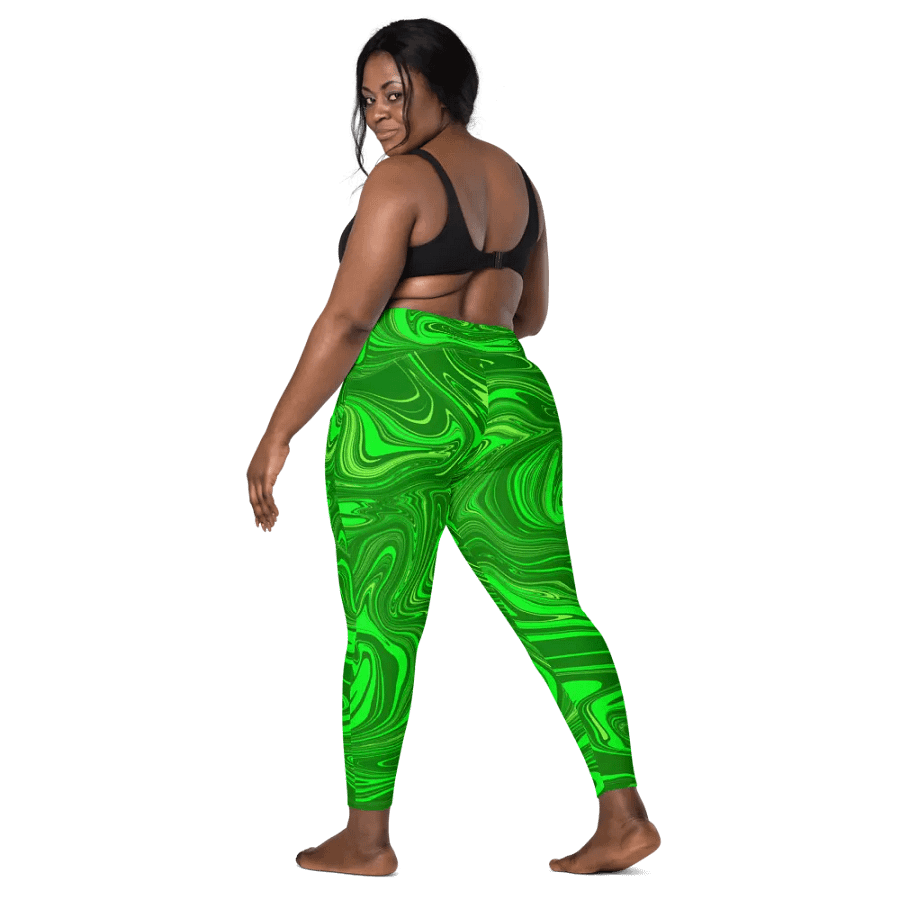 Leggings with Pockets - Different Shades of Green Digital Fluid Art product image (8)