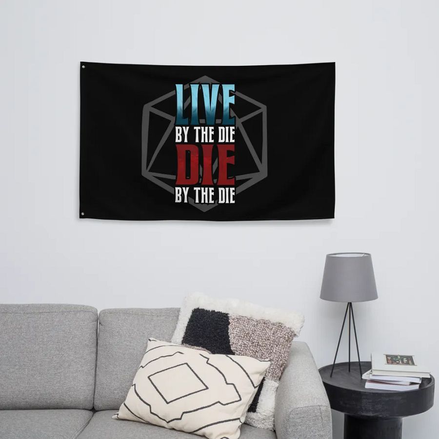 Live by the Die, Die by the Die Horizontal Flag (Black) product image (8)