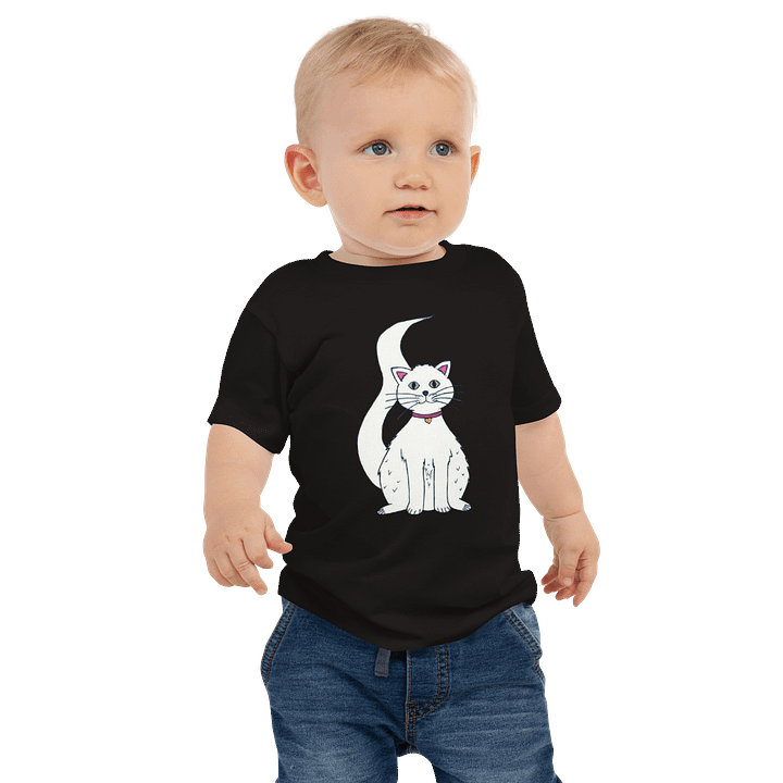 White Cat (art by Dina R.) akril painting picture - Baby Short Sleeve Tee product image (1)