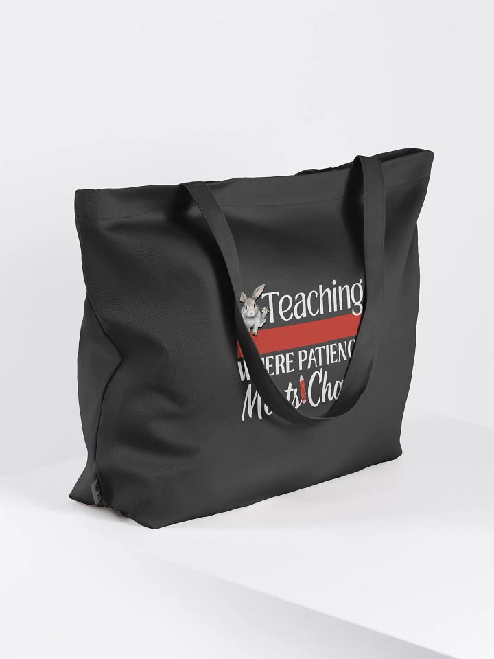 Bunny Teaching Where Patience Meets Chaos, Teacher Eco Tote Bag product image (2)