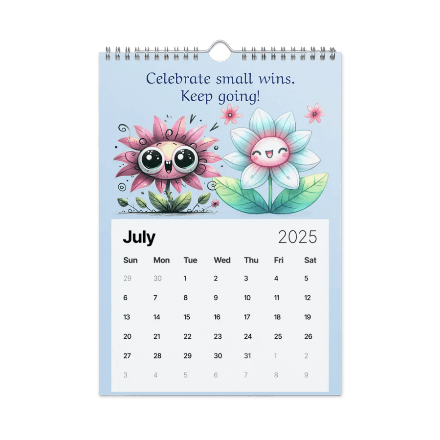 2025 Wall Calendar With Kawaii Style Flowers and Inspirations product image (12)