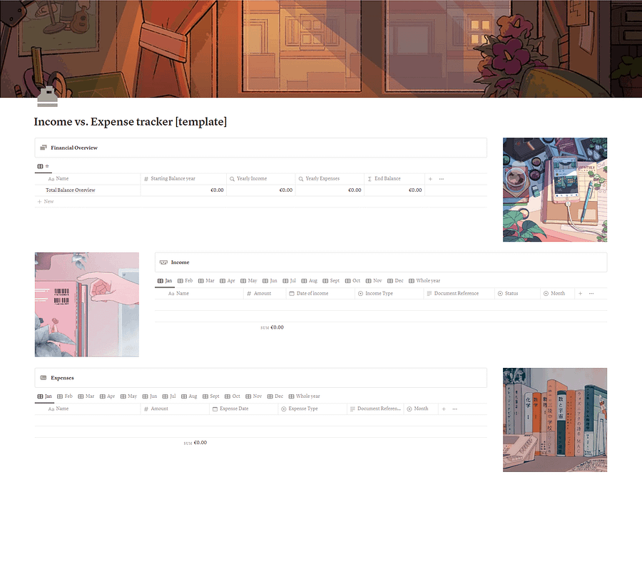 Notion Template: Simple to use Income vs. Expenses tracker product image (4)