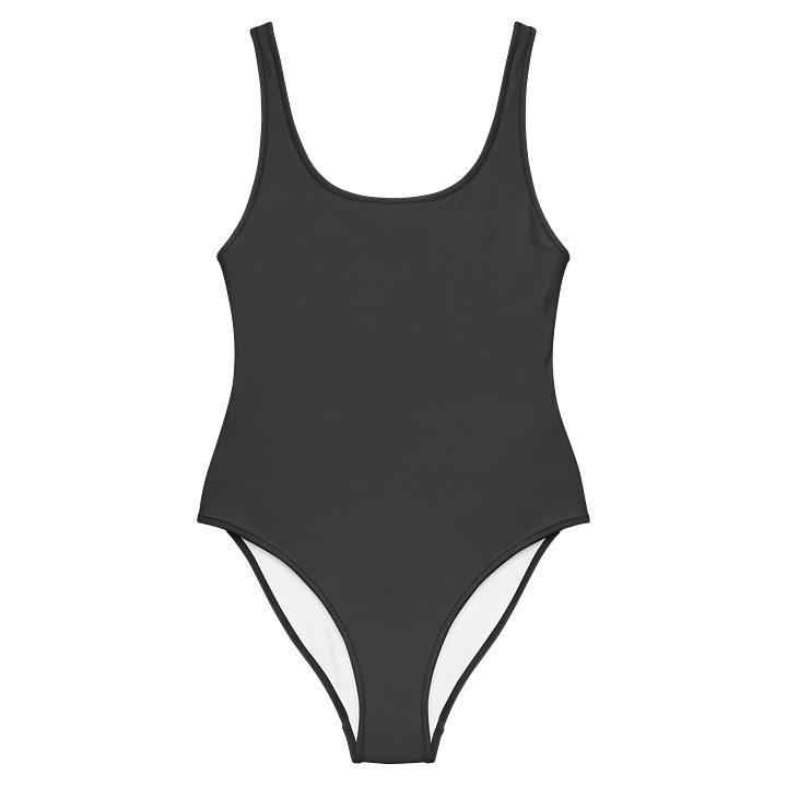 Off Black Deep Gray Solid Color Retro Inspired Women's One Piece Swimsuit product image (1)