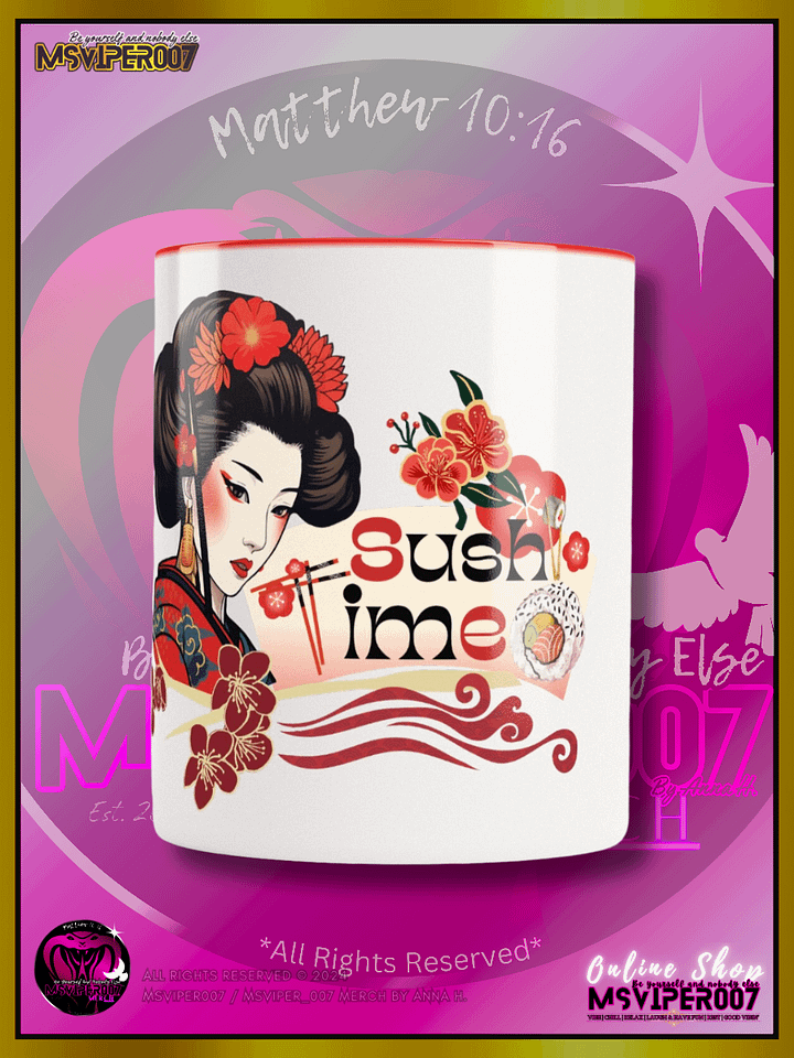 Mug - MsViper007's "Sushi Time" Hot Beverage Mug with color inside by Anna H. product image (2)