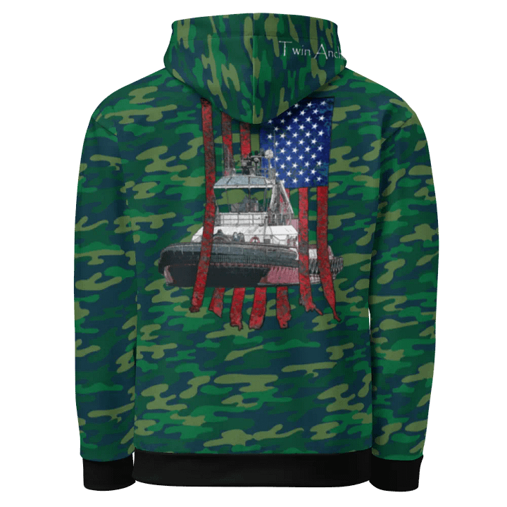 Teal Camouflage Athena Tug & CE Flage Hoodie product image (1)