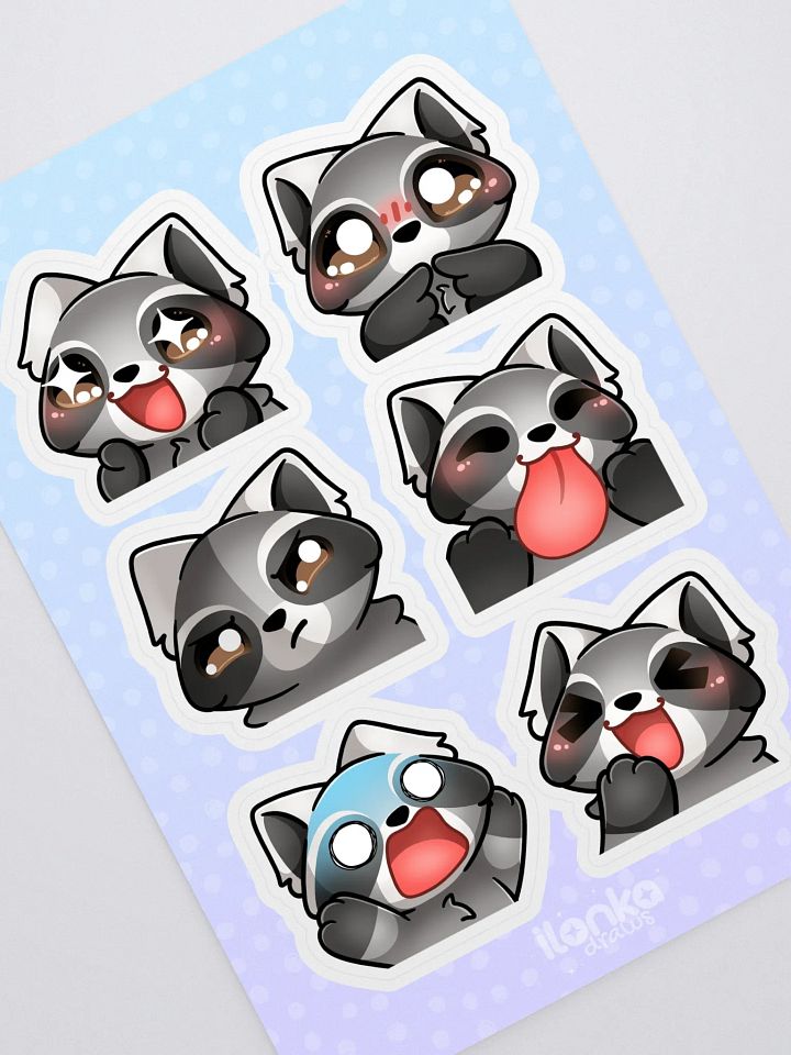 Raccoon emote stickersheet product image (1)