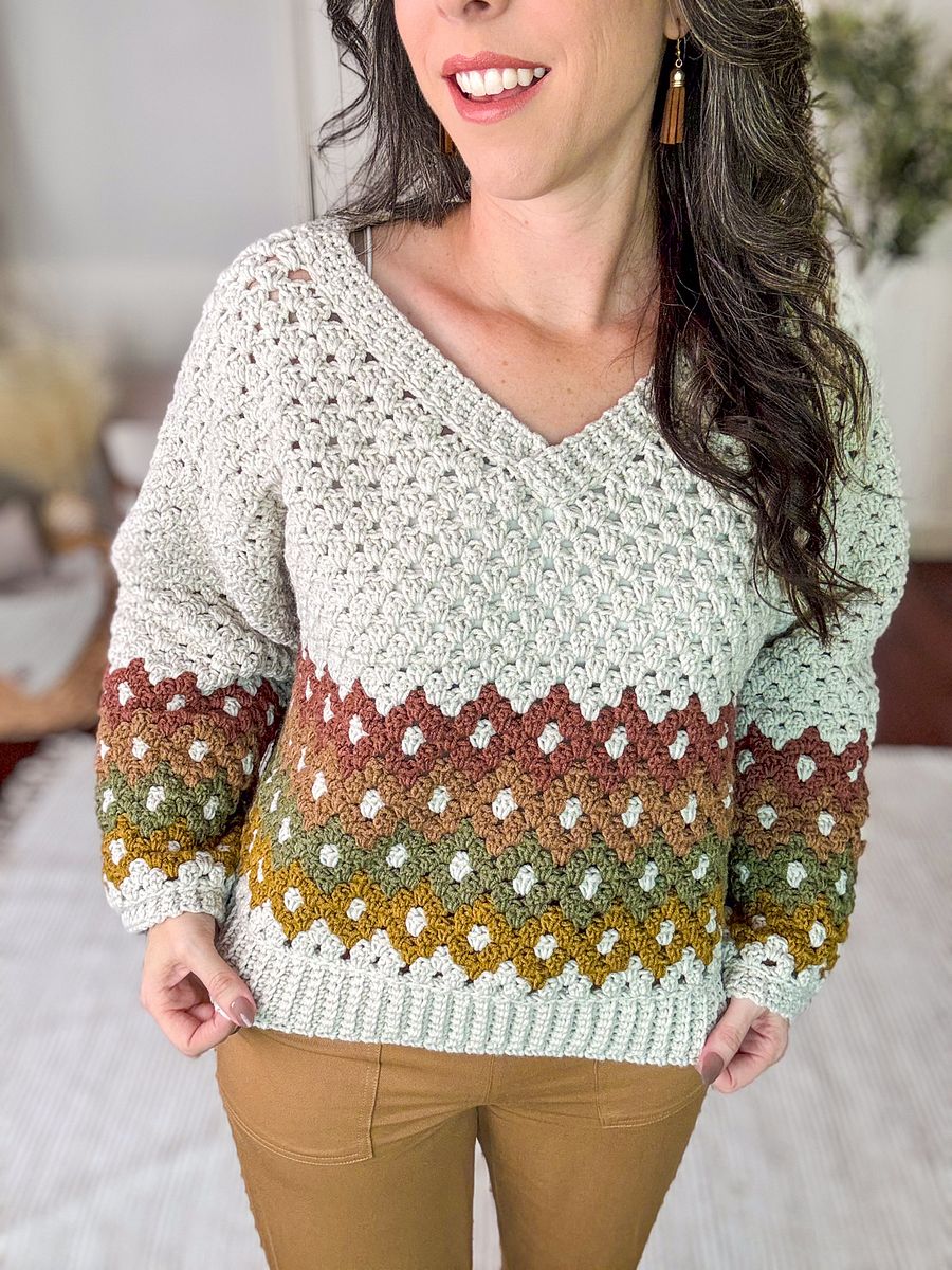 Shades of Diamonds Pullover Crochet Pattern product image (3)