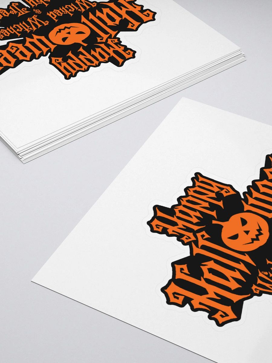 Party with our Happy Halloween Wicked Witches and Spooky Treats Sticker. product image (11)
