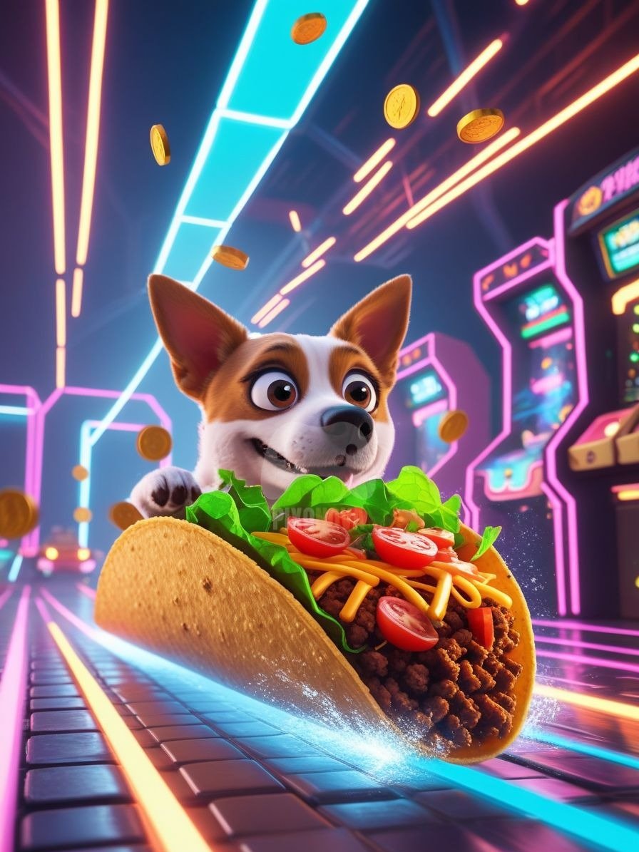 Pixel Party Parade – Track 6: Turbo Slide Tacos (Dog Mascot Edition) | 896x1344 px | 4 Variations | PNG + PDF product image (2)