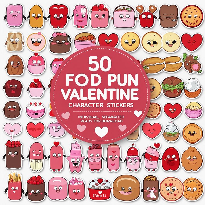 Love Bites Food Pun Valentine Sticker Set product image (2)