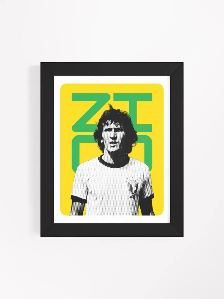 Zico BW Brazil Name Art Framed Print product image (2)