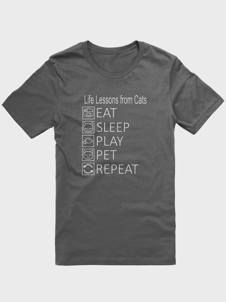 Life Lessons from Cats Unisex Tee, White Print product image (1)