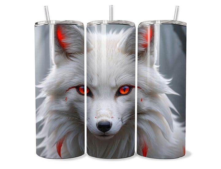 Enigmatic White Fox Tumbler - 20oz Stainless Steel product image (1)