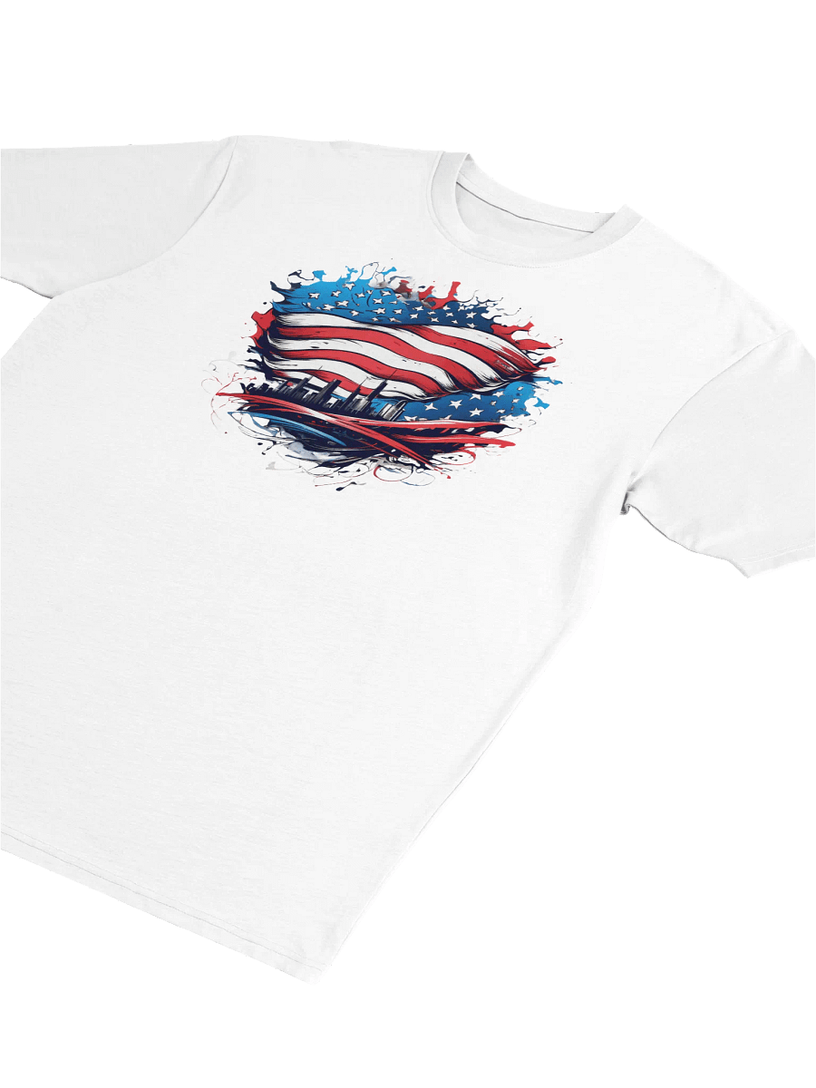 Patriotic City Skyline Tee, USA Flag Shirt, Perfect Gift for Patriots product image (4)