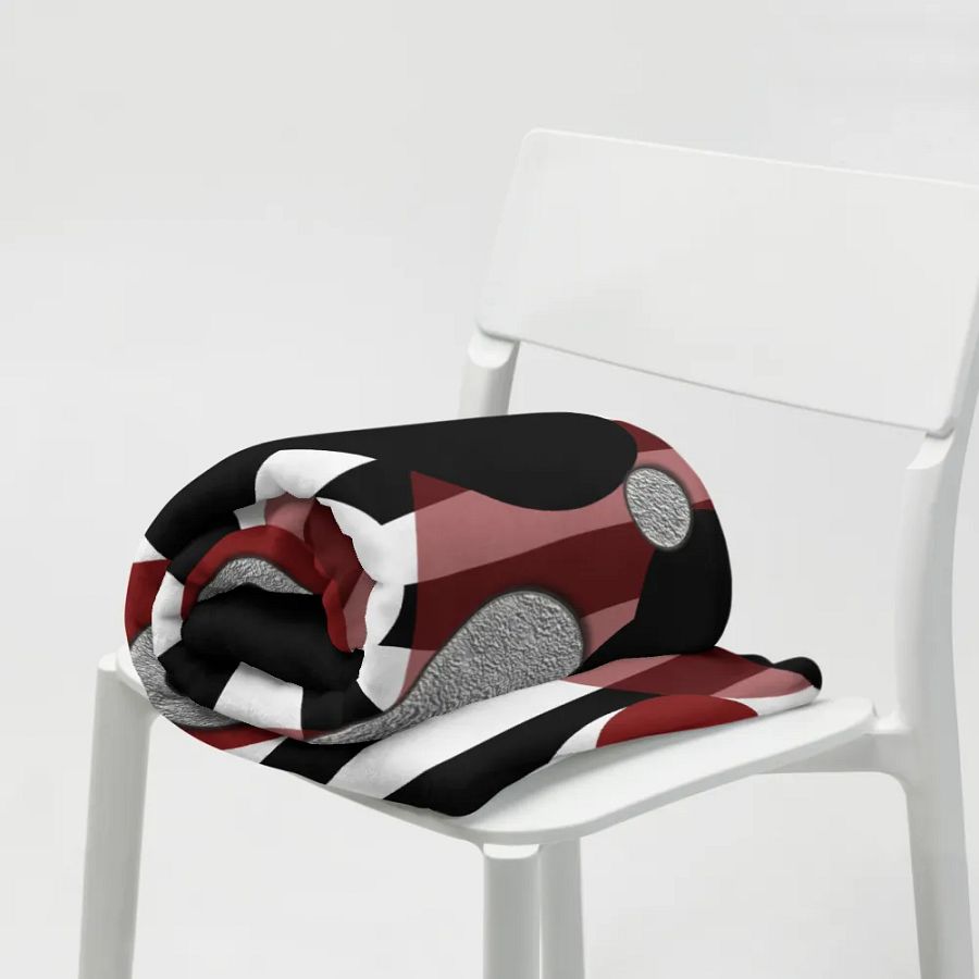 Black White Stripes Red Dots Throw Blanket product image (19)