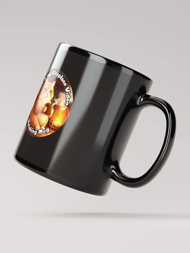 Cozy Cat - This is my Fireplace Watching Mug | Black Glossy Mug product image (3)
